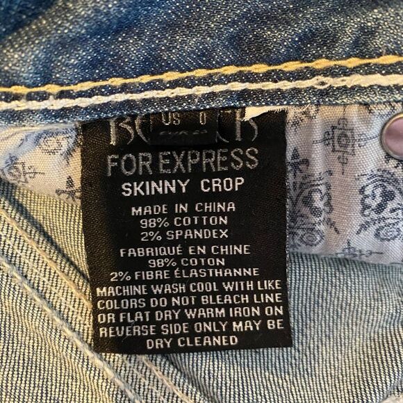 REROCK for EXPRESS Jeans‎ Skinny low rise Embellished distressed light size 0 - Picture 12 of 14